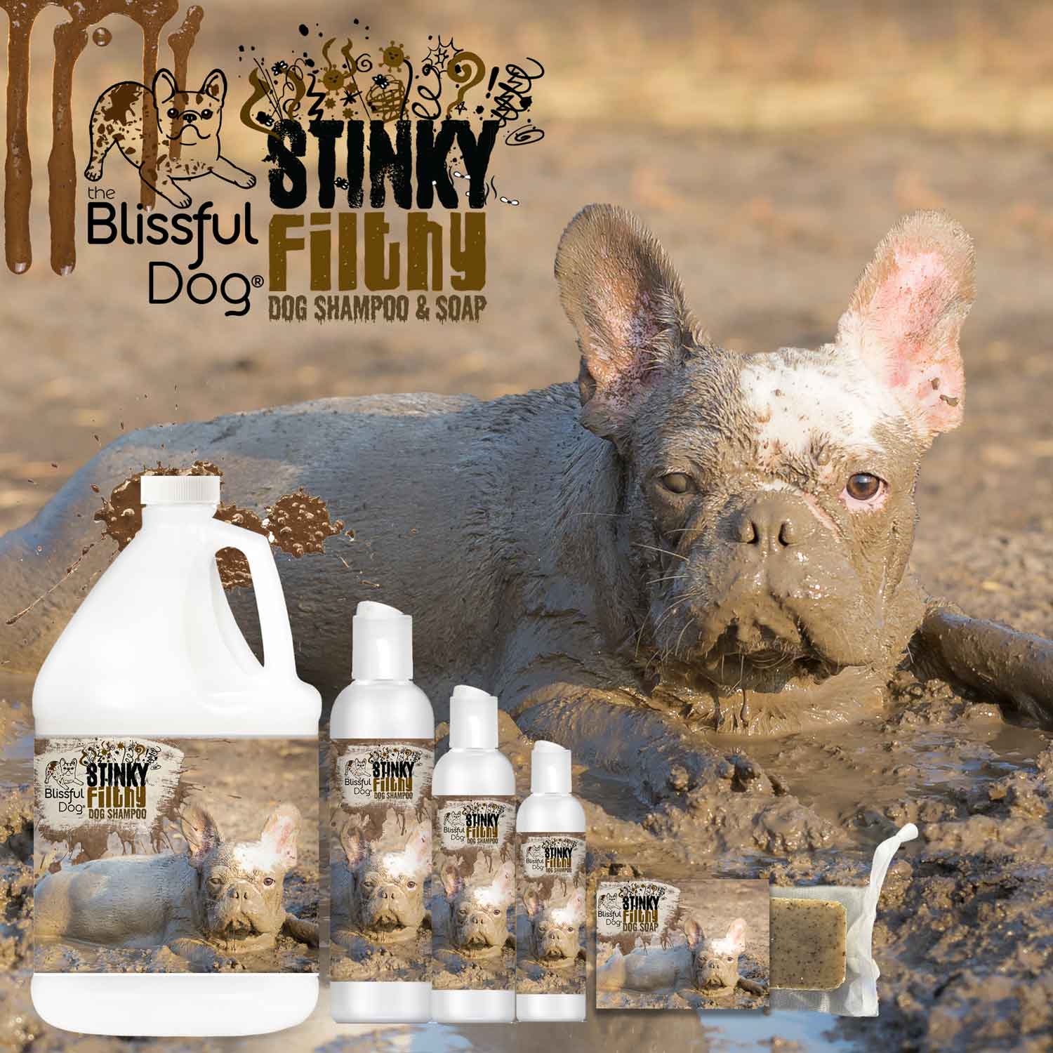Stinky Filthy Dog Shampoo & Soap by The Blissful Dog