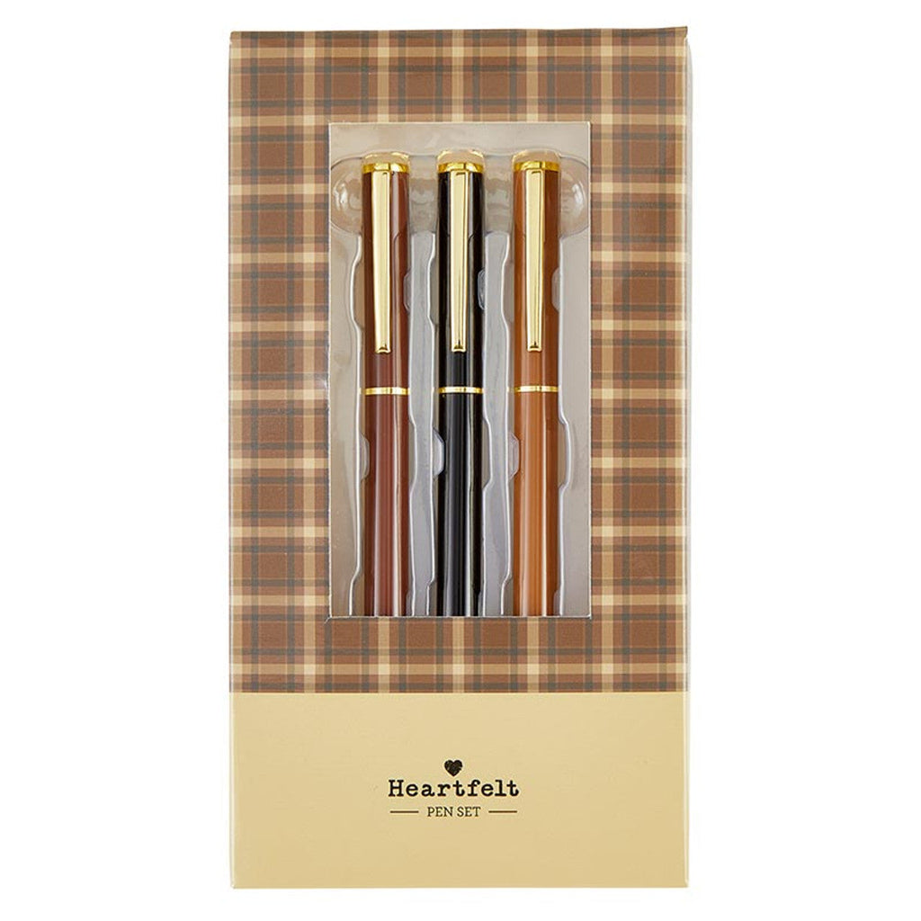 Favorite Memories 3 Piece Pen Set | Father's Day Dad Gift For Him | Set Of 3 Giftable Pens in Plaid Box | Refillable by The Bullish Store