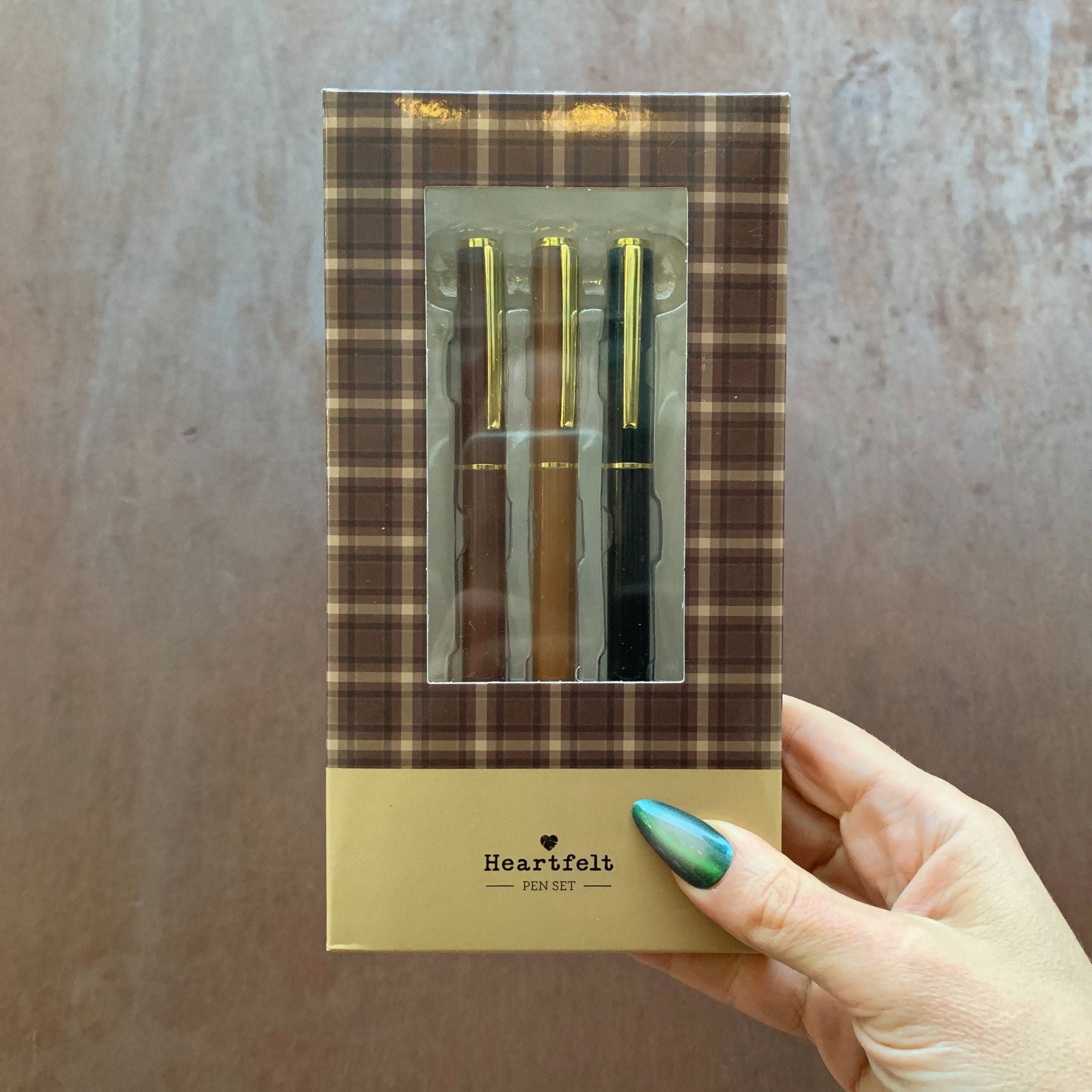 Favorite Memories 3 Piece Pen Set | Father's Day Dad Gift For Him | Set Of 3 Giftable Pens in Plaid Box | Refillable by The Bullish Store
