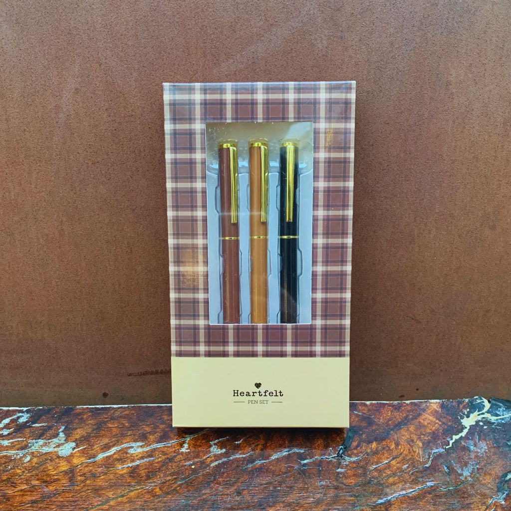 Favorite Memories 3 Piece Pen Set | Father's Day Dad Gift For Him | Set Of 3 Giftable Pens in Plaid Box | Refillable by The Bullish Store