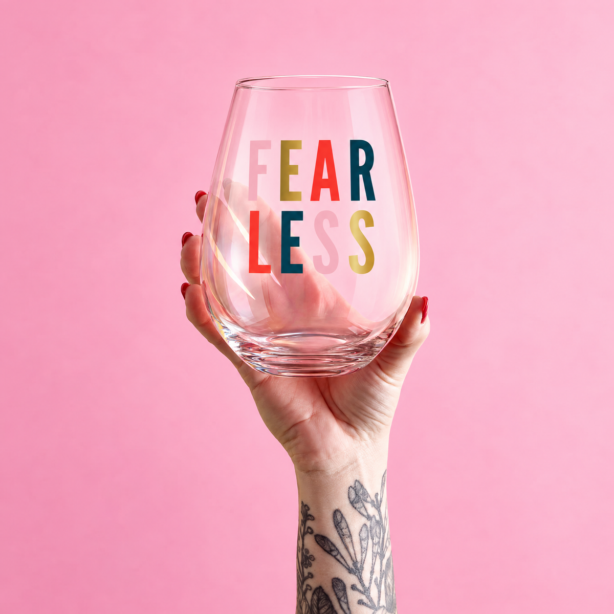 Fearless Jumbo Stemless Wine Glass in Iridescent | 30 Oz. | Holds an Entire Bottle of Wine by The Bullish Store
