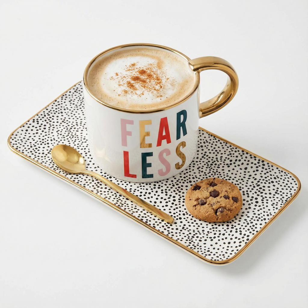 Fearless Mug, Tray and Spoon Set by The Bullish Store