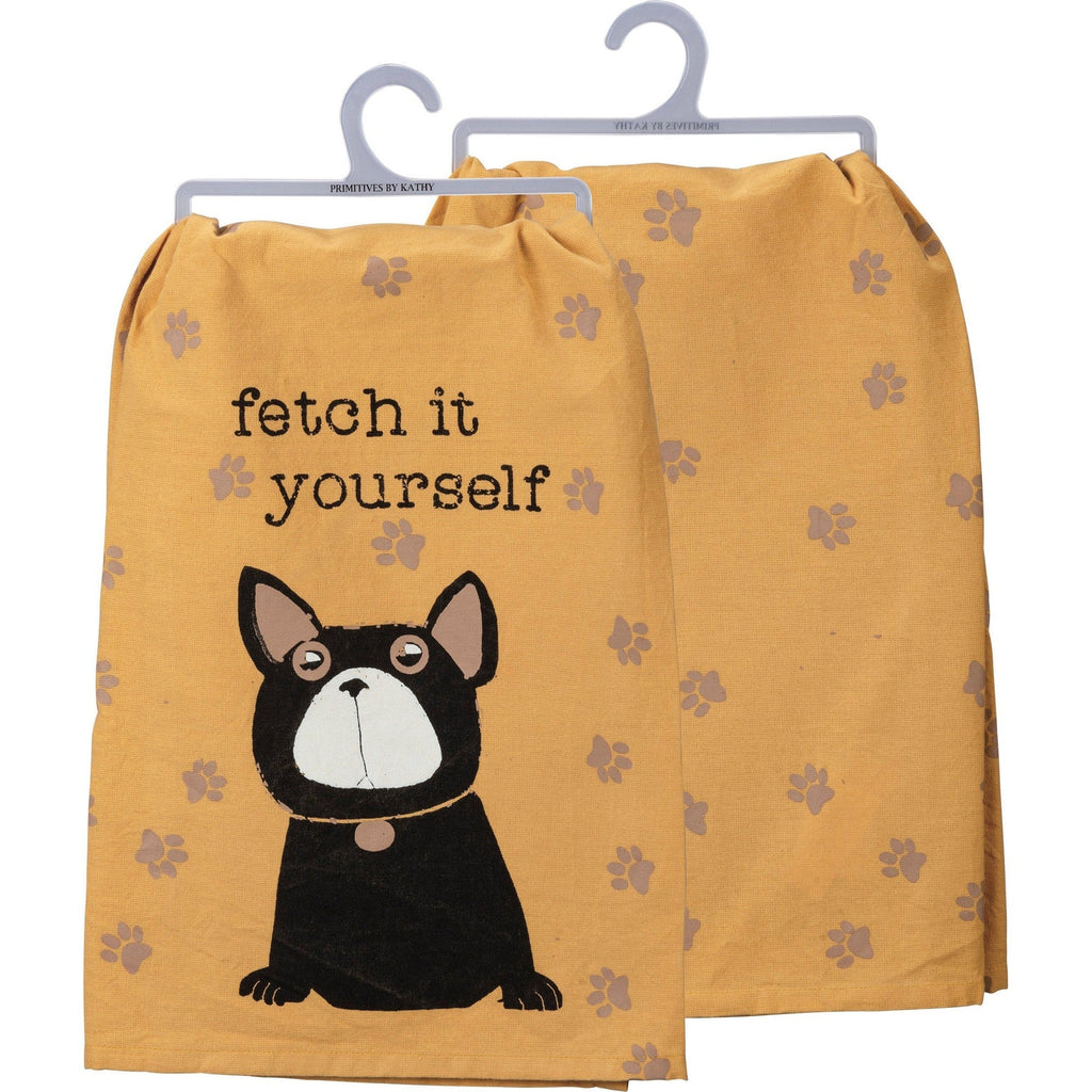 Fetch It Yourself Dog Lover Dish Cloth Towel | 28" Square by The Bullish Store