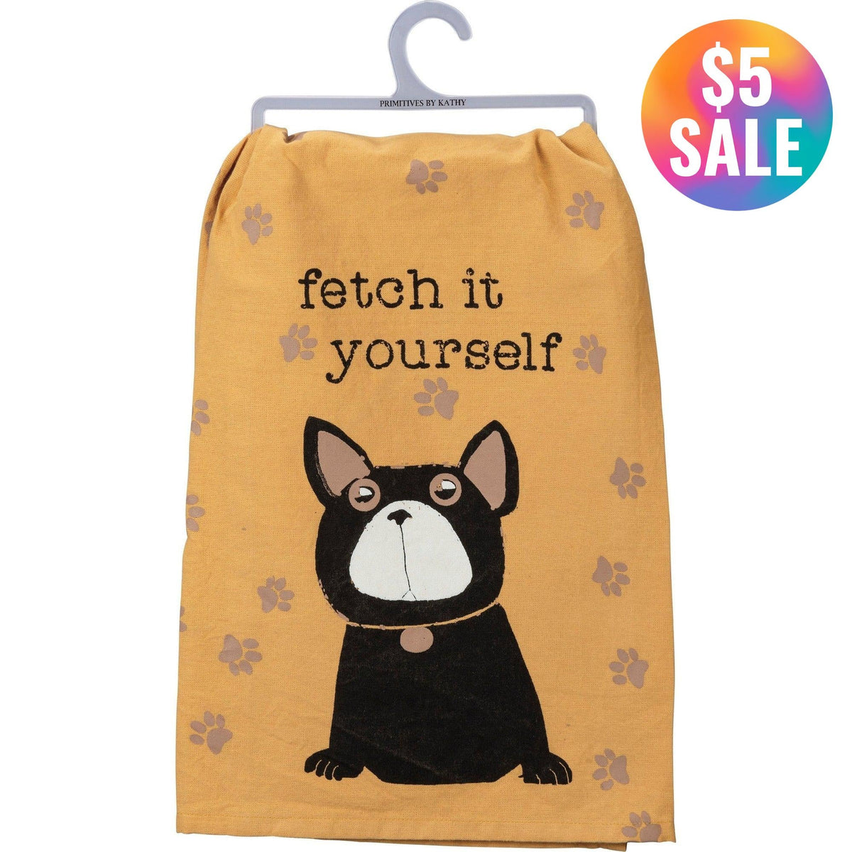 Fetch It Yourself Dog Lover Dish Cloth Towel | 28" Square by The Bullish Store