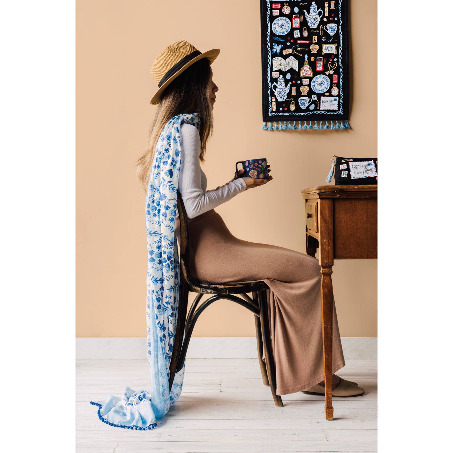 Finders Keepers Ceramic Studio Midi Mug | Cobalt Blue Coffee Tea Cup | 11 oz by The Bullish Store