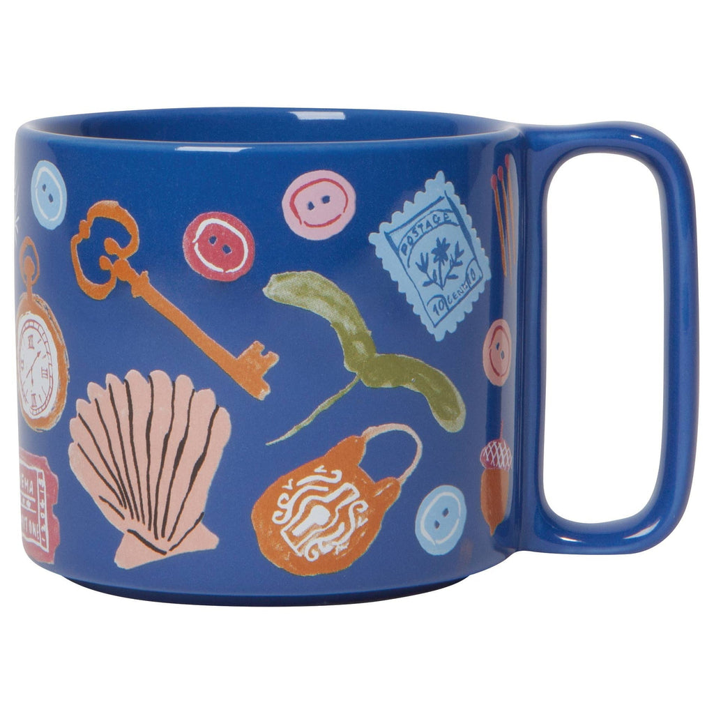 Finders Keepers Ceramic Studio Midi Mug | Cobalt Blue Coffee Tea Cup | 11 oz by The Bullish Store