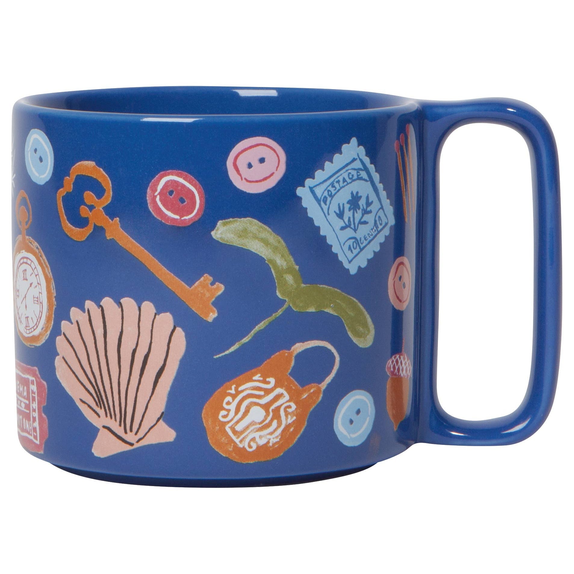 Finders Keepers Ceramic Studio Midi Mug | Cobalt Blue Coffee Tea Cup | 11 oz by The Bullish Store
