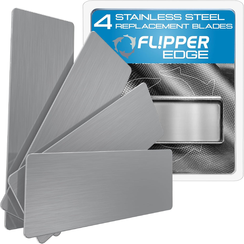 Flipper Edge Standard Stainless Steel Replacement Blades 4 Pack by Flipper Aquarium Products