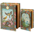 Floral Nouveau Book Box Set Of 2 | Vintage Designs Book Shaped Trinket Storage Box by The Bullish Store