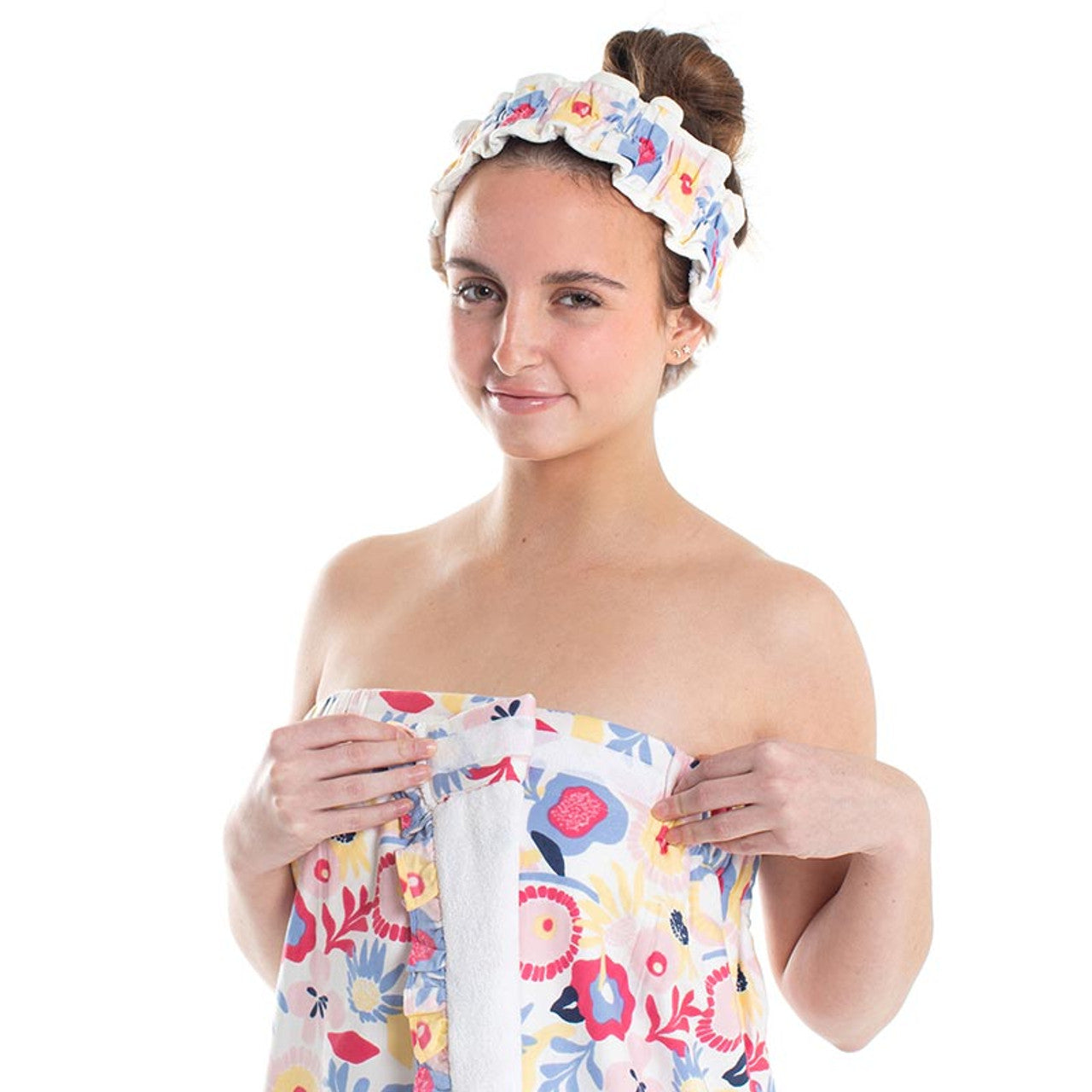 Floral Pop Spa Wrap and Headband Set | Bath Body Towel Shower by The Bullish Store