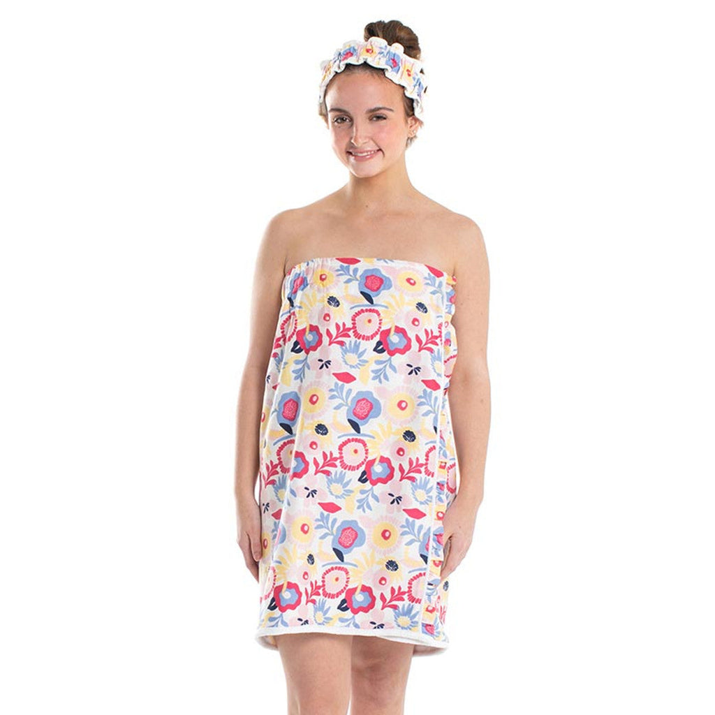 Floral Pop Spa Wrap and Headband Set | Bath Body Towel Shower by The Bullish Store