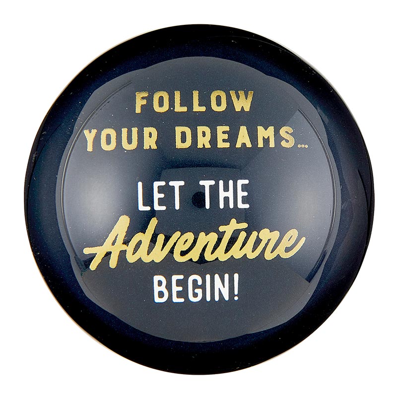 Follow Your Dreams Glass Dome Paperweight | In a Gift Box by The Bullish Store