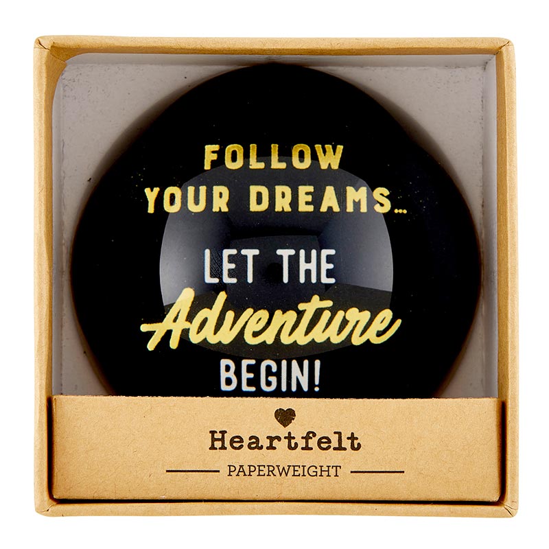 Follow Your Dreams Glass Dome Paperweight | In a Gift Box by The Bullish Store