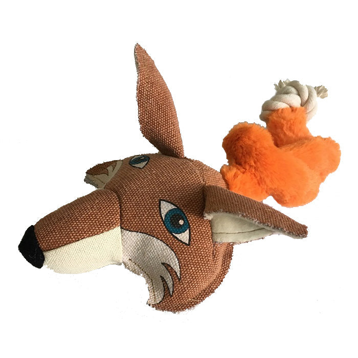 22" Safari Fox Animal Toy with Embedded Ball & Rope by Dogline