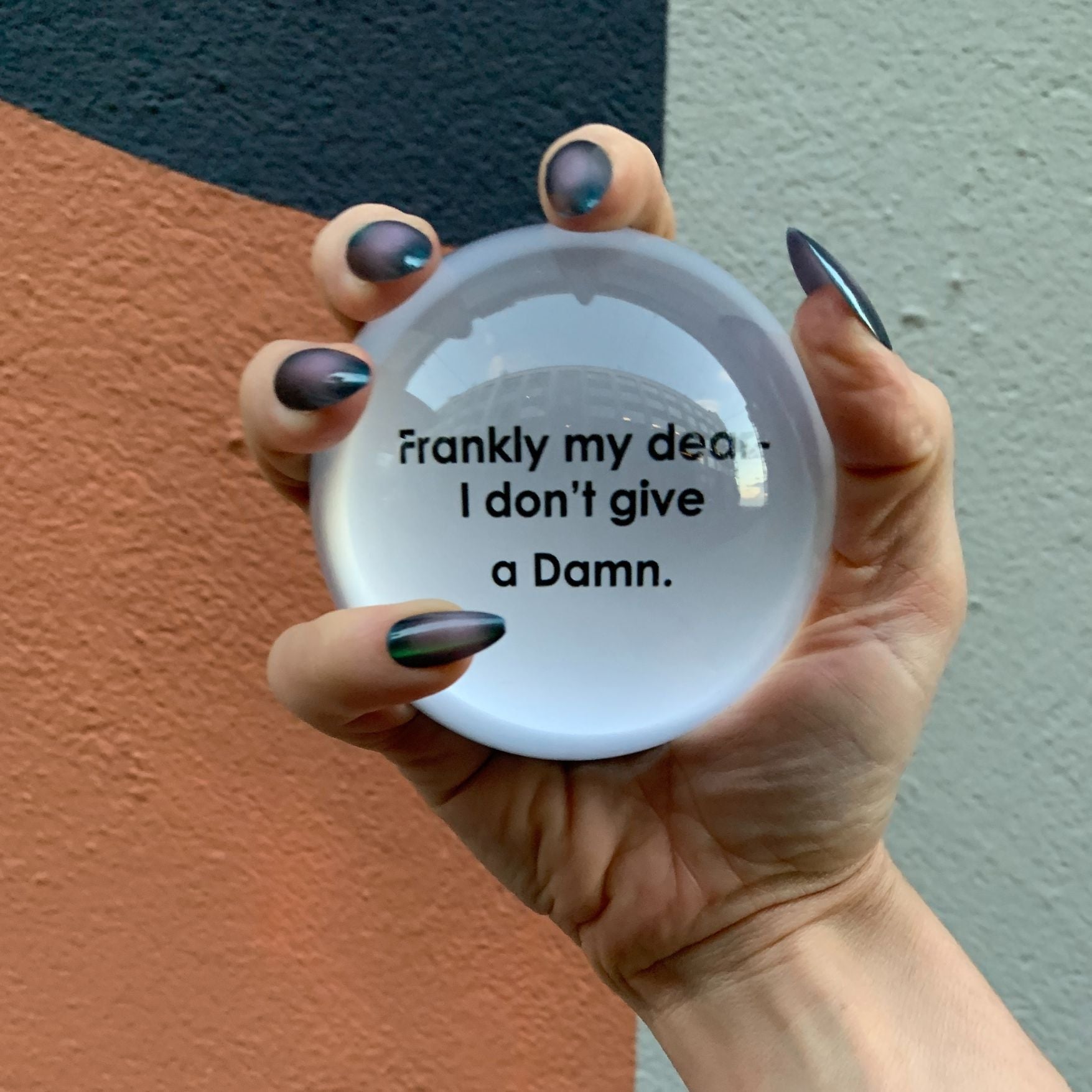 Frankly My Dear I Don't Give A Damn Glass Dome Paper Weight | Paper Document Holder by The Bullish Store