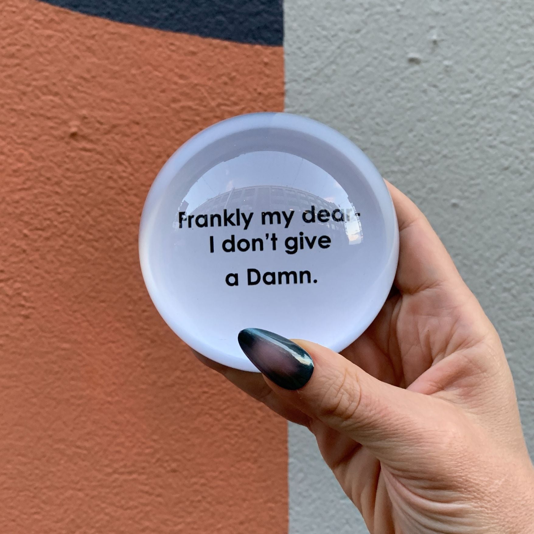 Frankly My Dear I Don't Give A Damn Glass Dome Paper Weight | Paper Document Holder by The Bullish Store