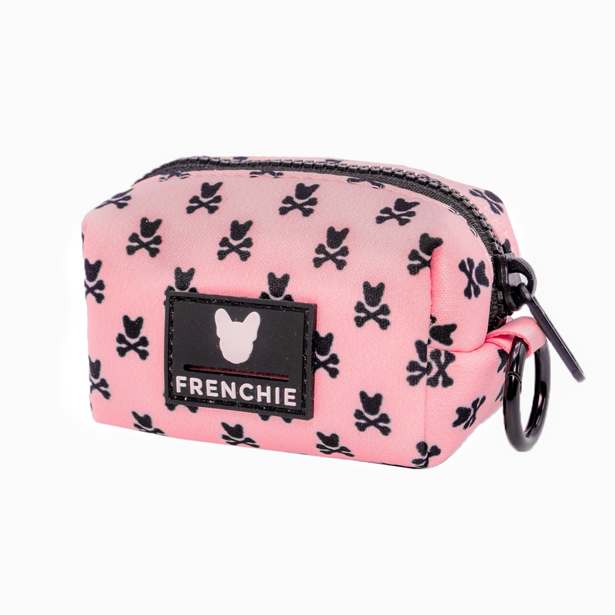 Frenchie Poo Bag Holder - Pink Bad to the Bone by Frenchie Bulldog