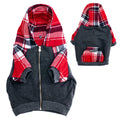 Frenchie Dog Hoodie - Scarlet Plaid by Frenchie Bulldog