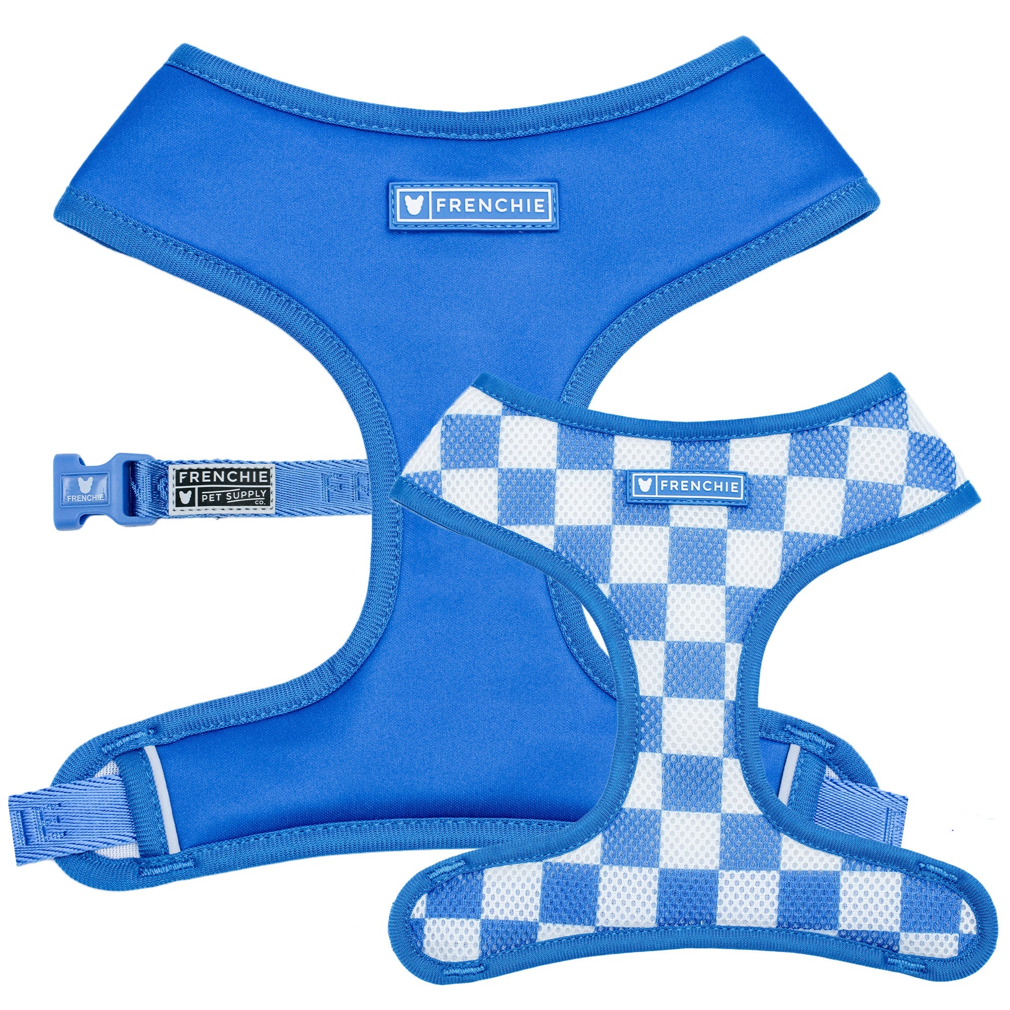 Frenchie Duo Reversible Harness - Solid Royal Blue by Frenchie Bulldog