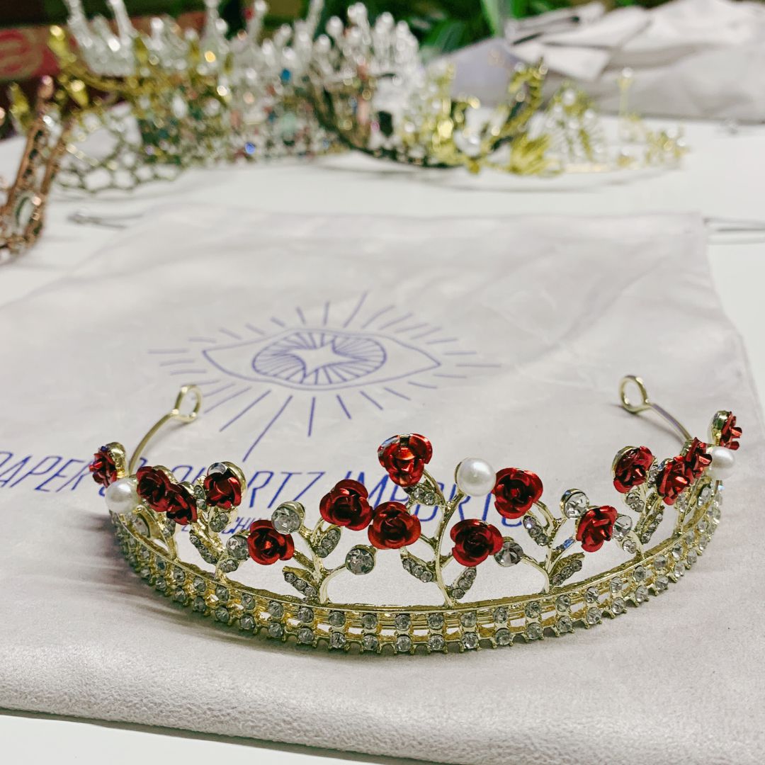 Fresh Romance Red Roses Tiara Crown | Royalty Crown Hair Accessory by The Bullish Store