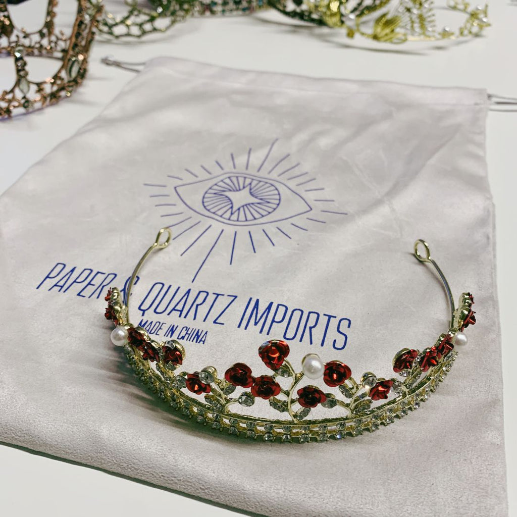 Fresh Romance Red Roses Tiara Crown | Royalty Crown Hair Accessory by The Bullish Store
