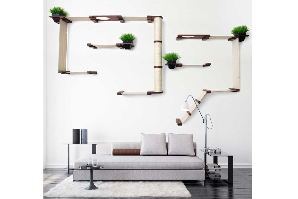 The Gardens - Modern Cat Tree with Plants by Catastrophic Creations