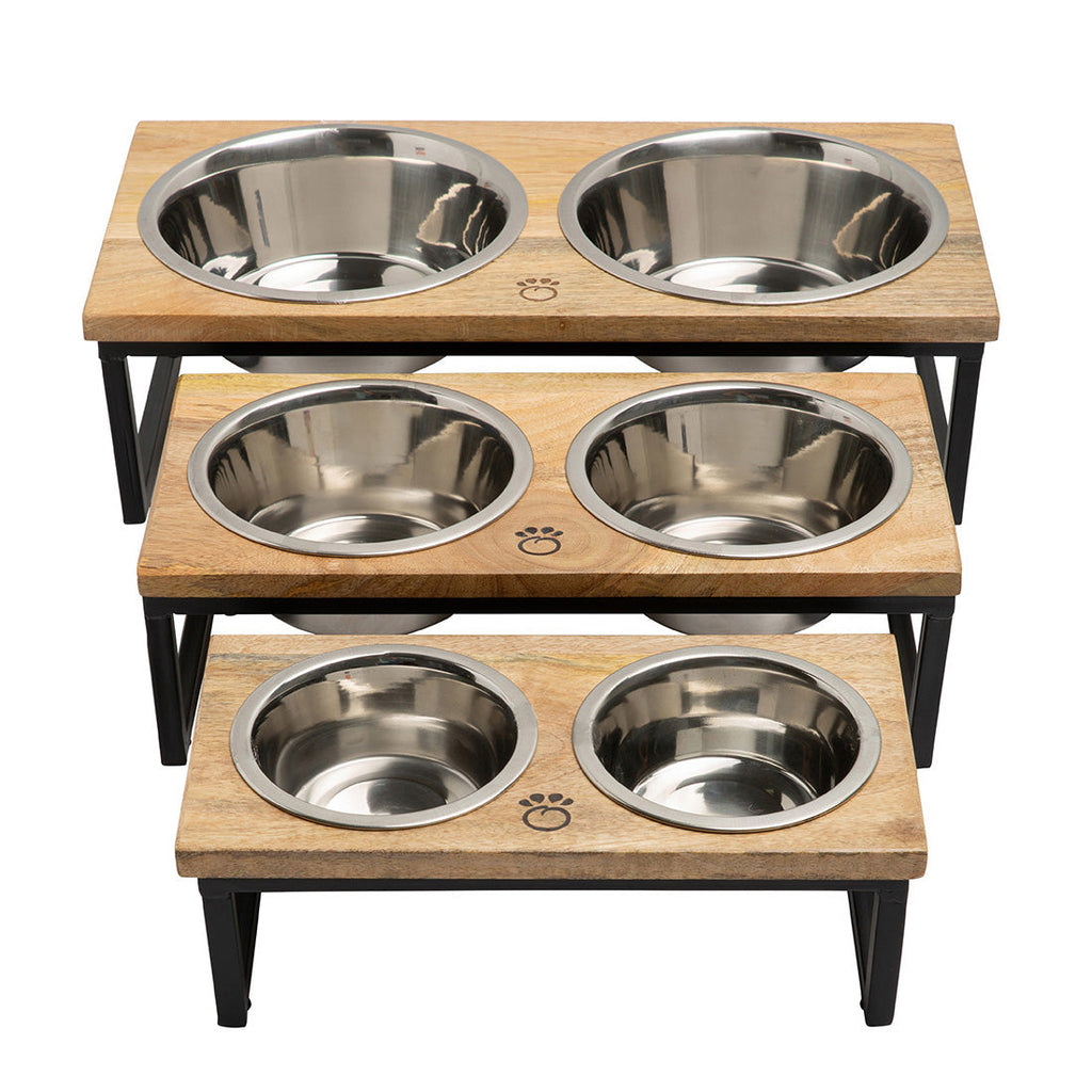 Wood & Metal Elevated Feeder by GF Pet.us
