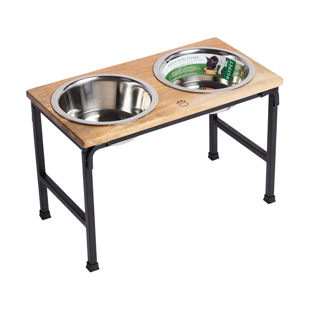 Wood & Metal Elevated Feeder by GF Pet.us