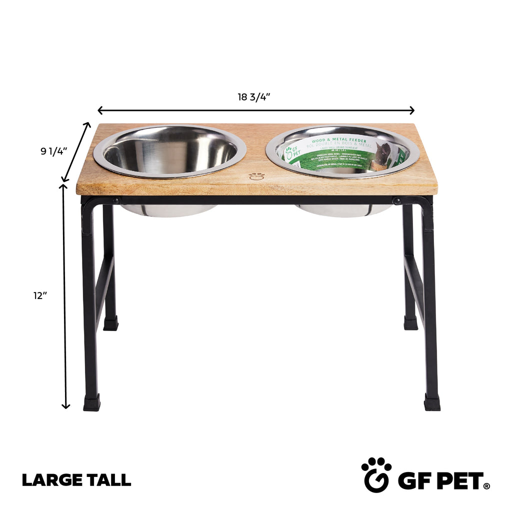 Wood & Metal Elevated Feeder by GF Pet.us