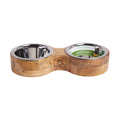 Wood & Metal Feeder Double Diner by GF Pet.us