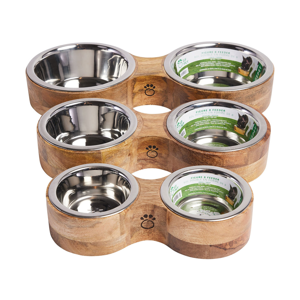 Wood & Metal Feeder Double Diner by GF Pet.us