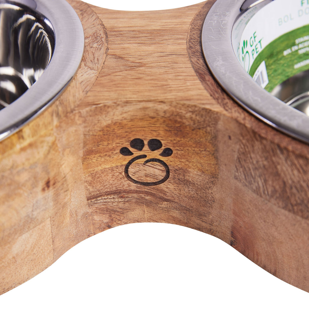Wood & Metal Feeder Double Diner by GF Pet.us