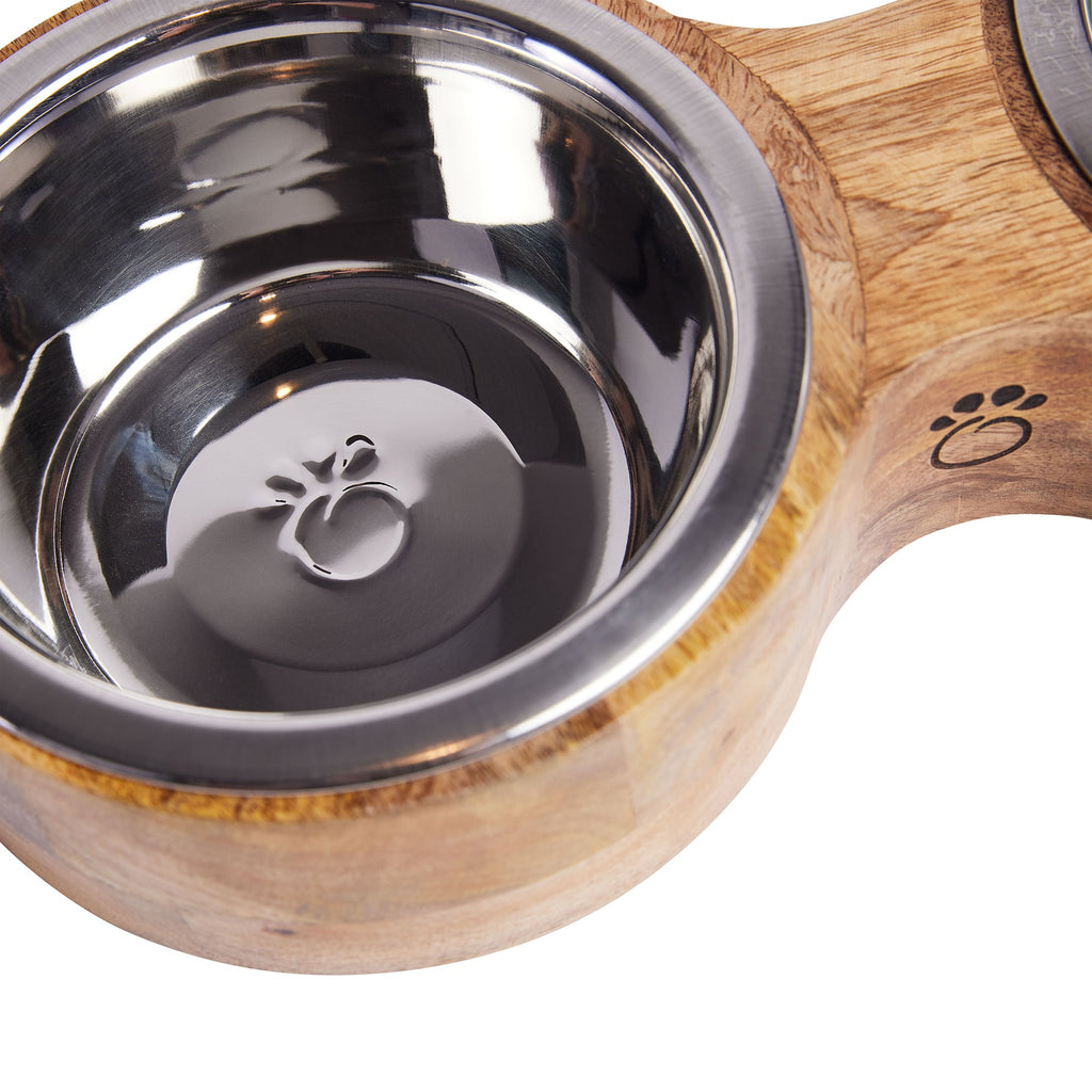 Wood & Metal Feeder Double Diner by GF Pet.us