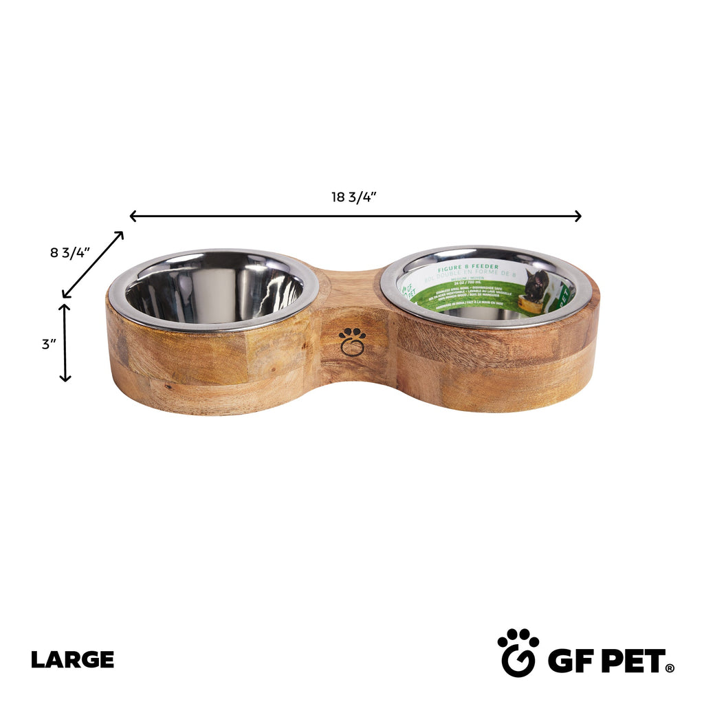 Wood & Metal Feeder Double Diner by GF Pet.us