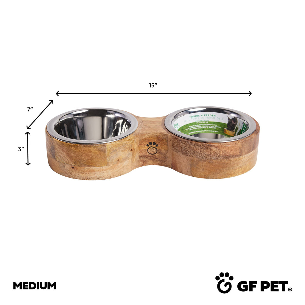 Wood & Metal Feeder Double Diner by GF Pet.us