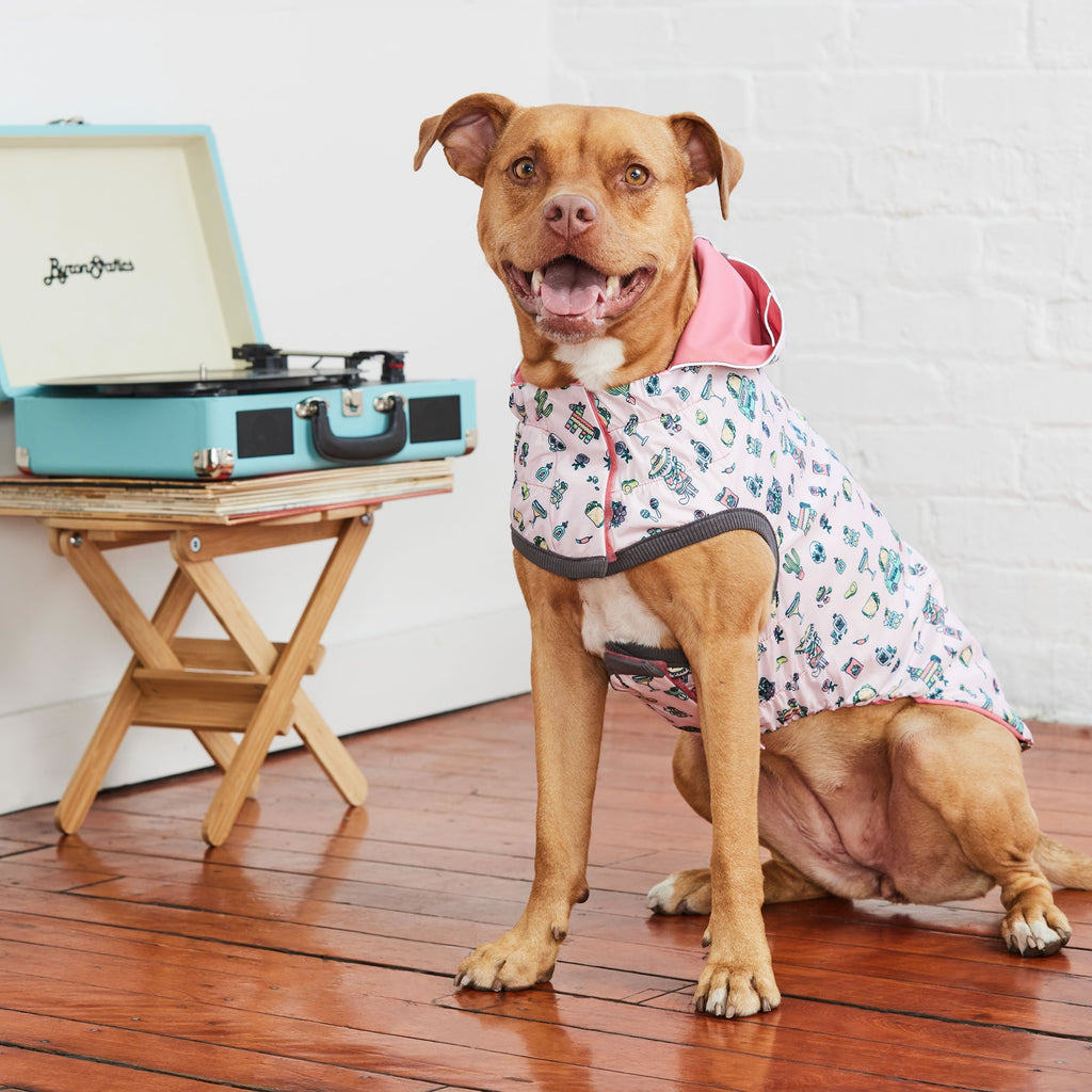Reversible Elasto-Fit Raincoat - Pink/Pink by GF Pet.us
