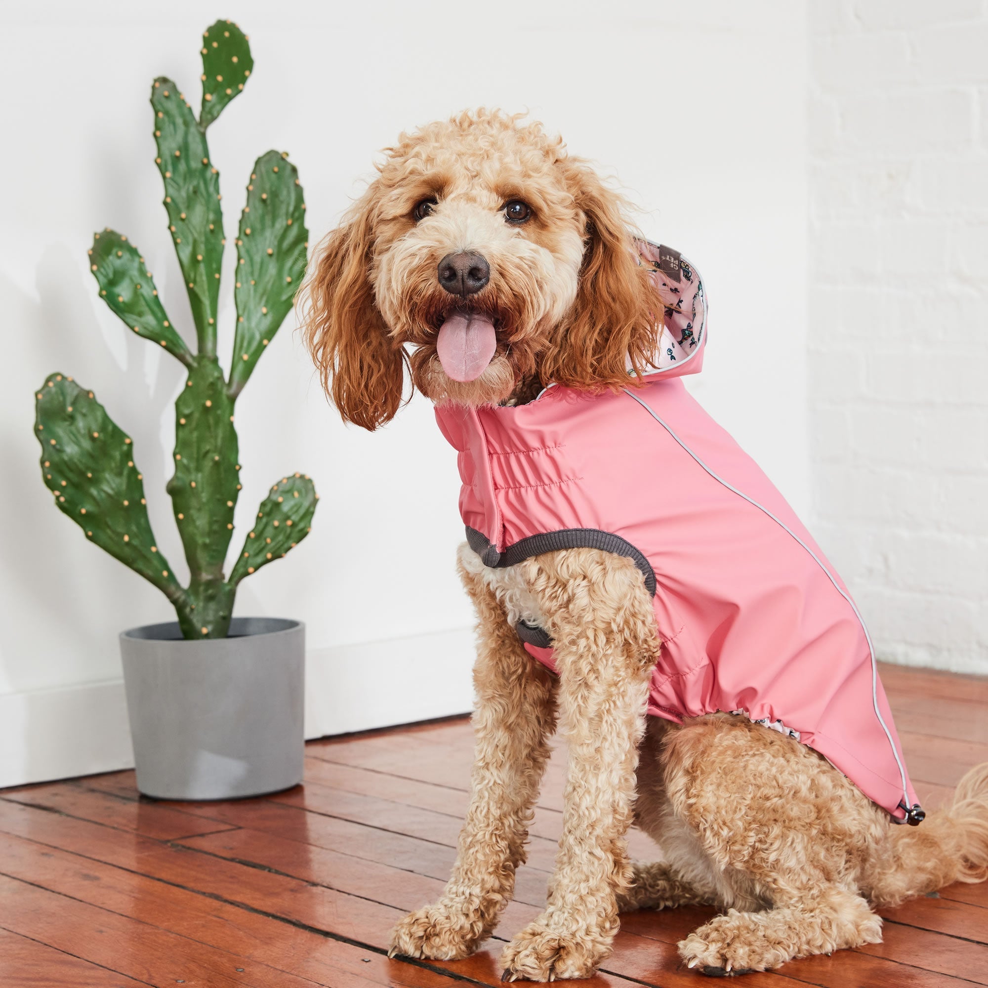 Reversible Elasto-Fit Raincoat - Pink/Pink by GF Pet.us