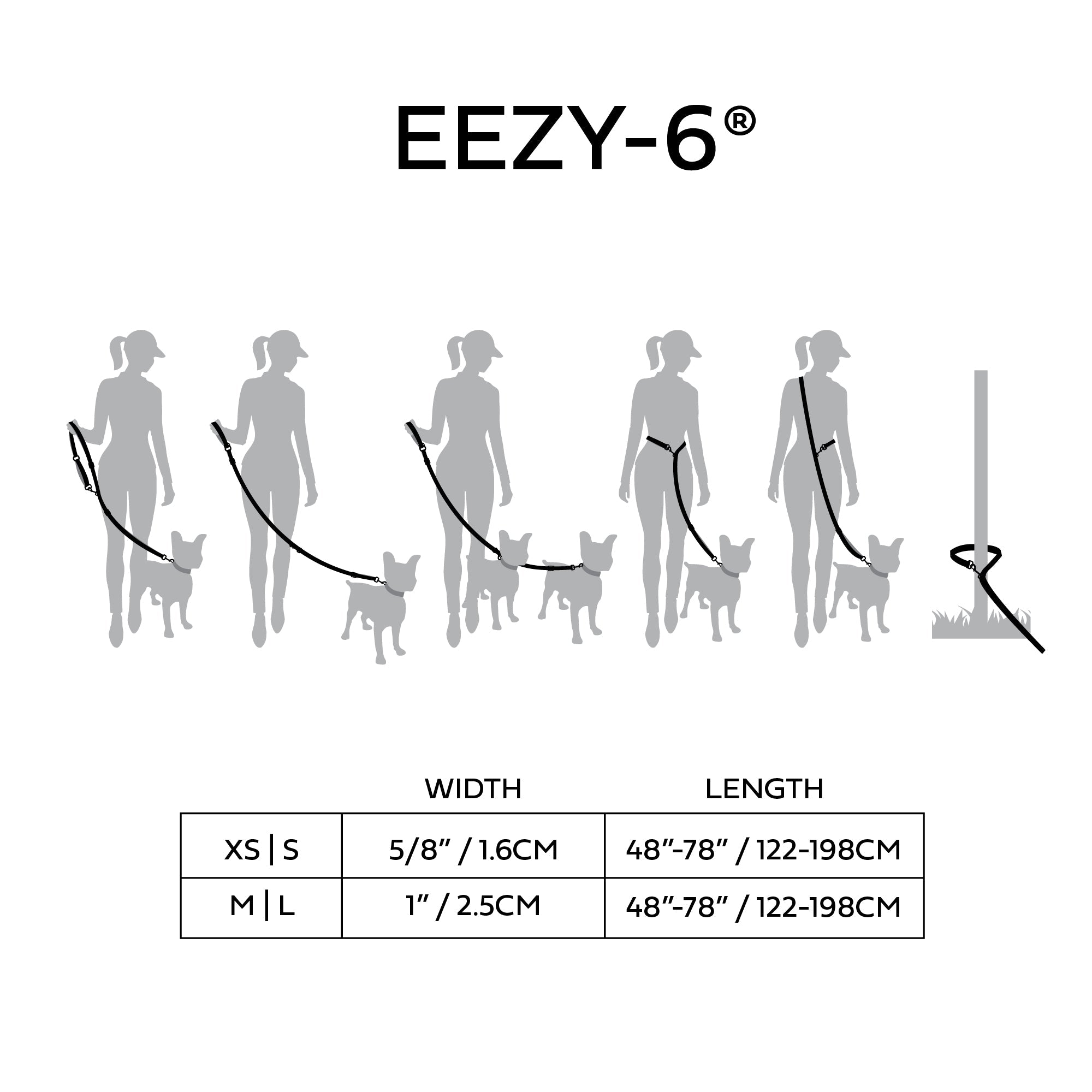 Reflective Leash - EEZY-6 - Black by GF Pet.us