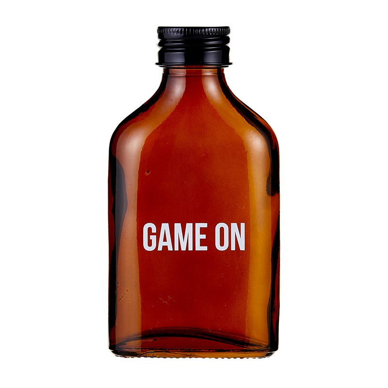 Game On Amber Mini Flask | Fathers Day, Dad Gift, Sports Themed Liquor Bottle | Glass by The Bullish Store