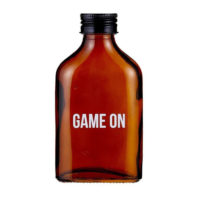 Game On Amber Mini Flask | Fathers Day, Dad Gift, Sports Themed Liquor Bottle | Glass by The Bullish Store