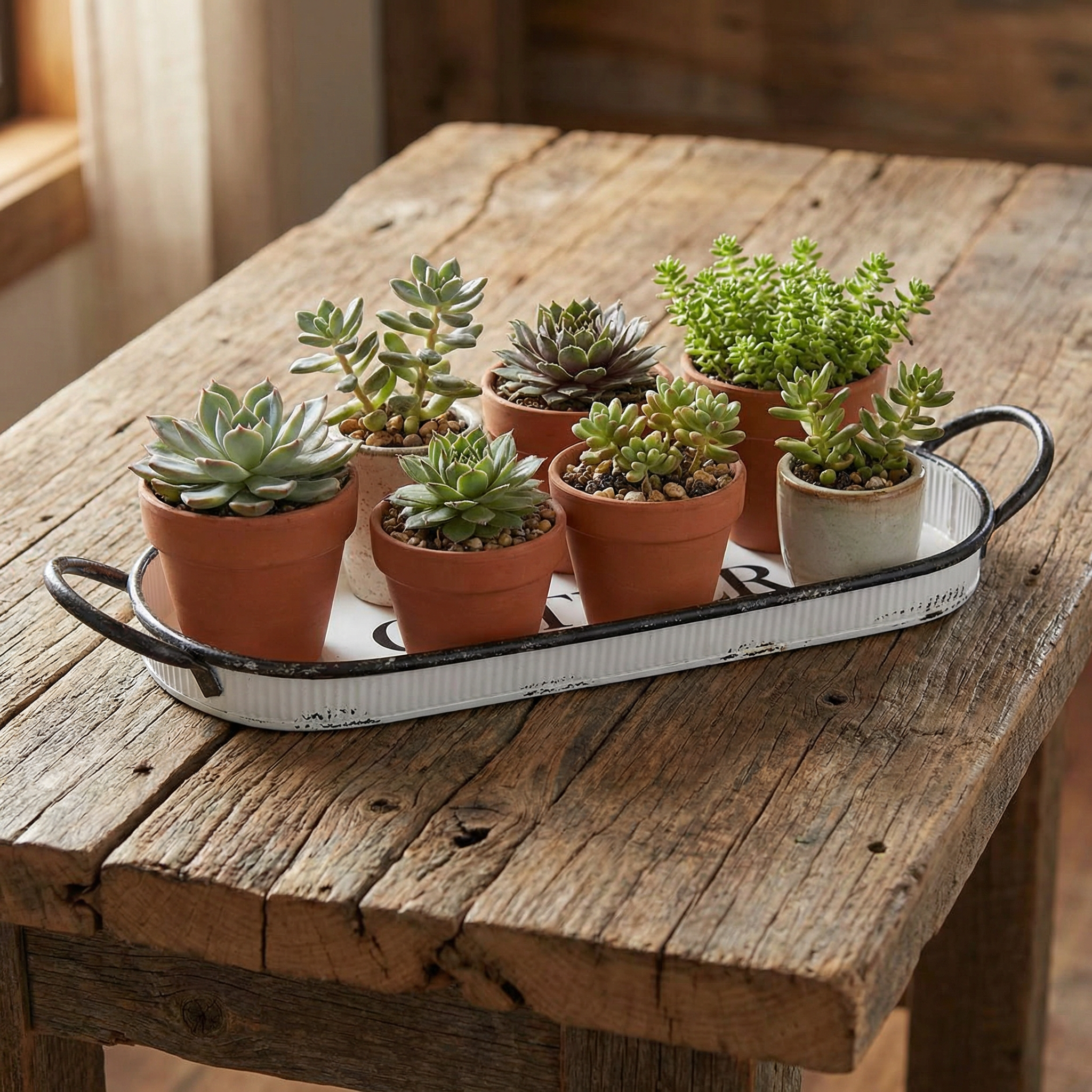 Gather Oval Tray | Decorative Metal Rustic Serving Tray | 20" x 6.5" by The Bullish Store