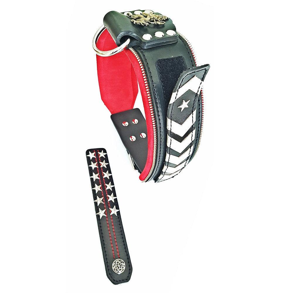 The unique "General" leather dog collar for big dogs by Bestia Dog Gear