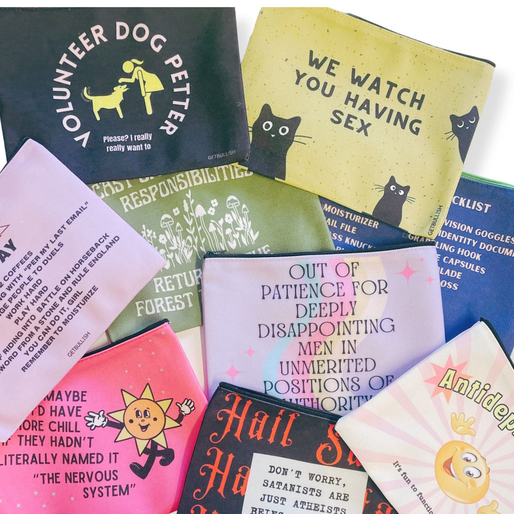 GetBullish Volunteer Dog Petter Canvas Zipper Pouch 9.5" x 7" | Cosmetics Bag or Pencil Case by The Bullish Store
