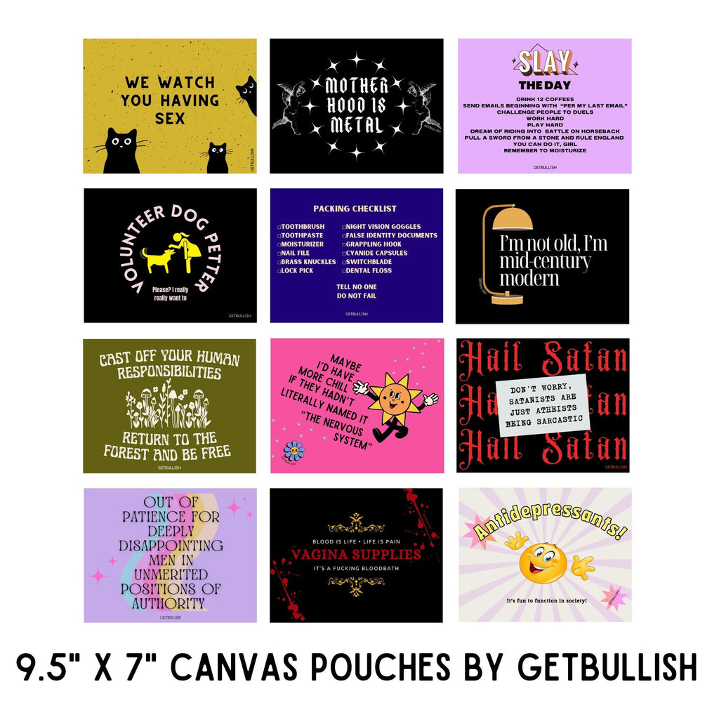 GetBullish Volunteer Dog Petter Canvas Zipper Pouch 9.5" x 7" | Cosmetics Bag or Pencil Case by The Bullish Store