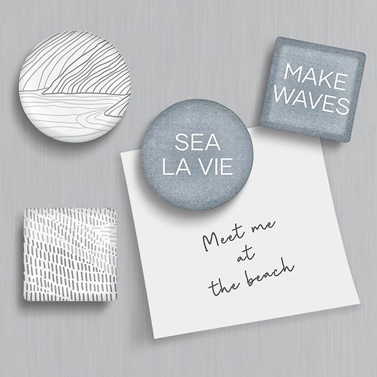 Gift Boxed Magnet Set | Make Waves Glass Magnet Set of 4 | Sea Inspired Art Design by The Bullish Store
