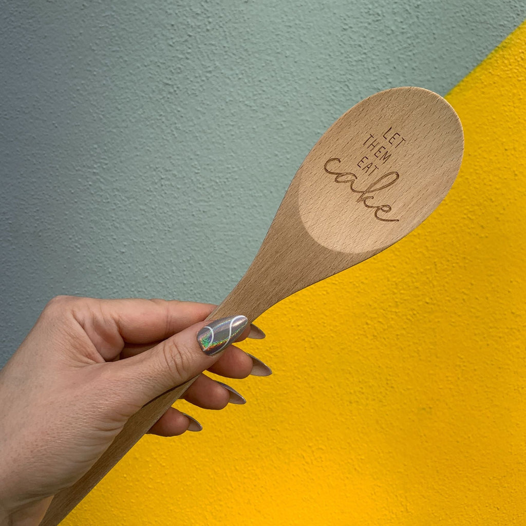 Let Them Eat Cake Marie Antoinette Inspired Cooking Spoon | Cute Wooden Spoon in Muslin Gift Bag by The Bullish Store