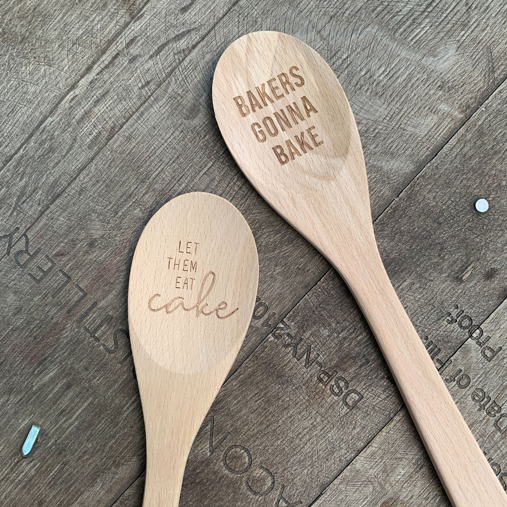 Let Them Eat Cake Marie Antoinette Inspired Cooking Spoon | Cute Wooden Spoon in Muslin Gift Bag by The Bullish Store