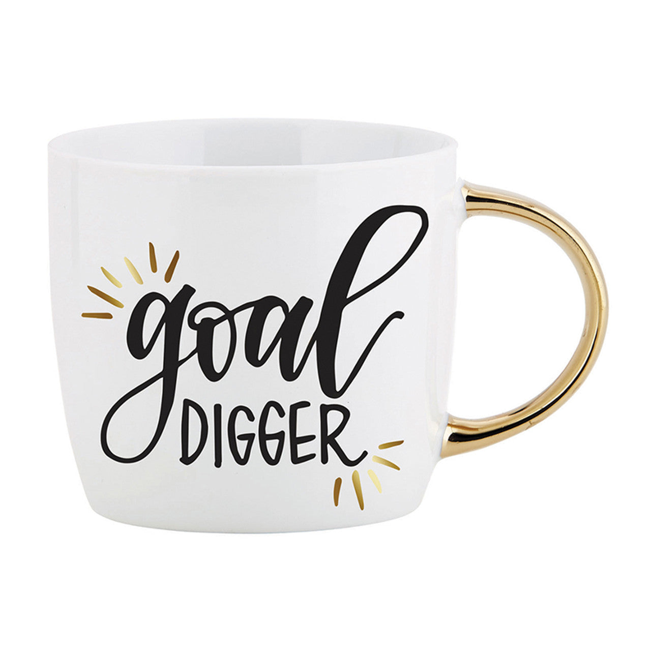 Goal Digger Mug | Gold Handle Coffee Mug | 14 oz. by The Bullish Store
