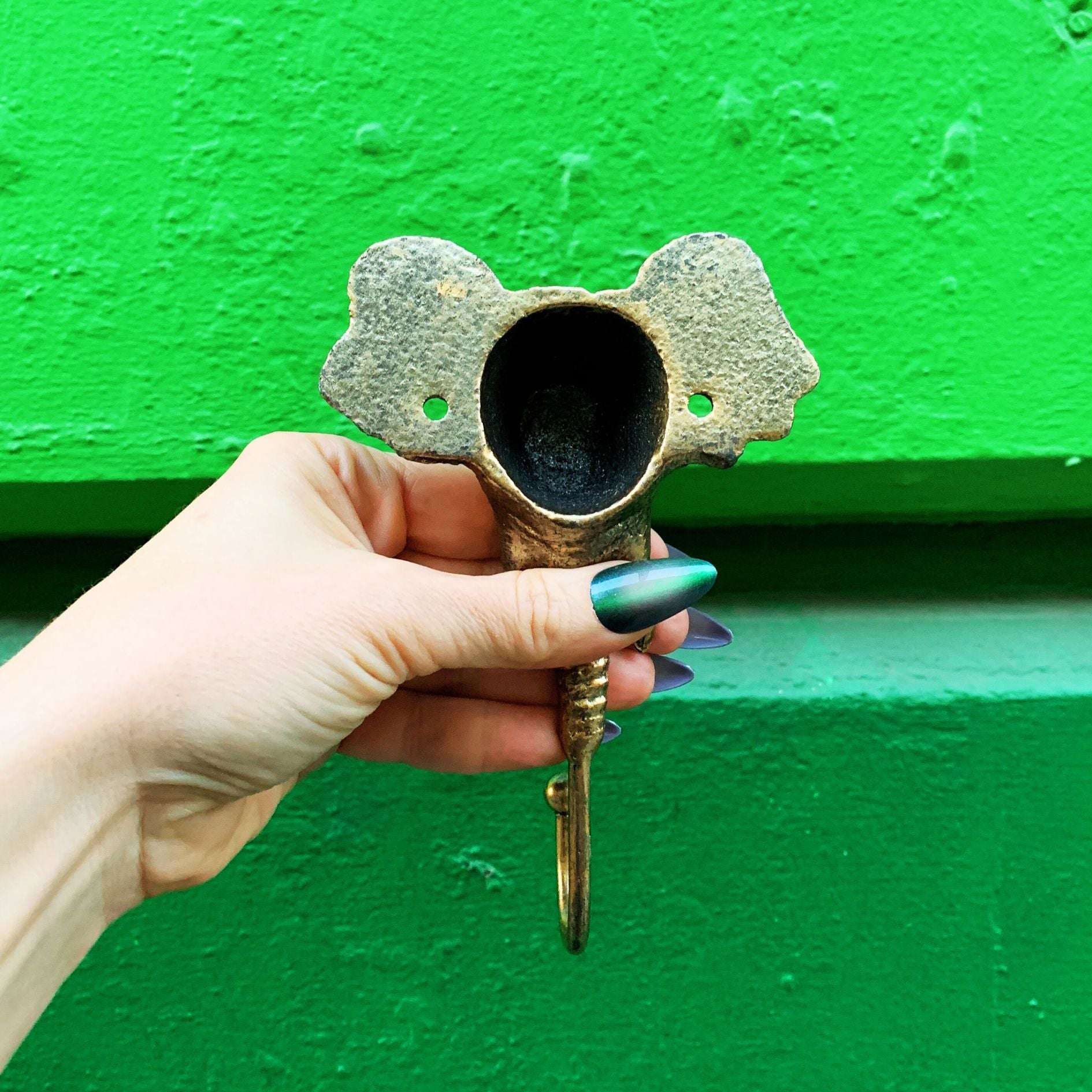 Gold Metal Elephant Hook | Wall Mounted Decorative Hook | 6" x 4" by The Bullish Store