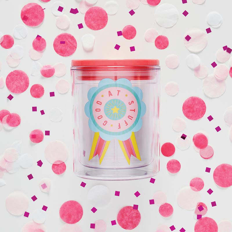Good At Stuff Double-Wall Short Tumbler | Acrylic Travel Mug with Lid | 4.5" by The Bullish Store